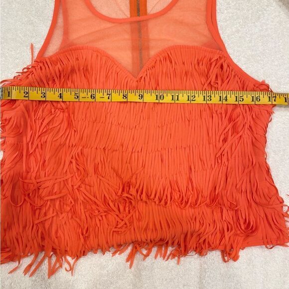 Naked Zebra Fringes Mesh Cropped Sleeveless Top.Size M - Picture 12 of 12